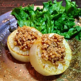 大根ステーキ肉味噌がけ