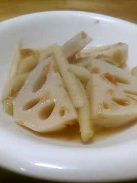 ごぼうとれんこんの梅煮