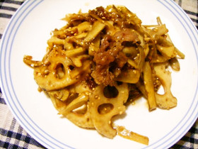 レンコン入りきんぴらごぼう