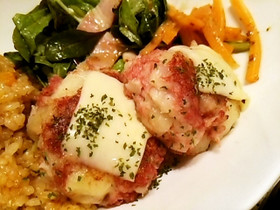 じゃが芋とコンビーフのチーズ入りお焼き