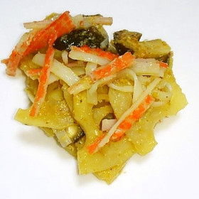 レンコンと椎茸・カニカマのごまあえ♪