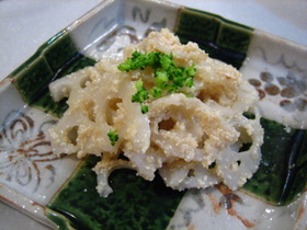 れんこんのタラコ炒め