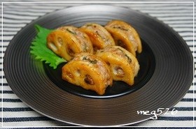 大葉だらけ☆蓮根のはさみ焼き