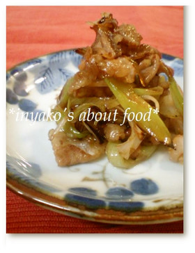 余ったしゃぶしゃぶ用豚バラ肉で長ネギ炒め