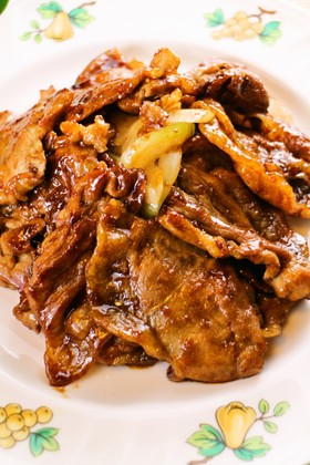照り照り♡てりたれで豚肉のしょうが焼き