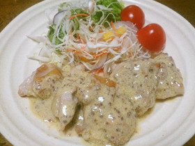 チキンソテー☆豆乳マスタードソース