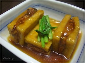 肉サンドでメイン昇格★高野豆腐の揚げ煮♪