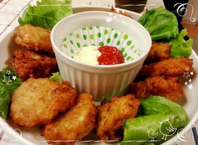 かるうま☆鶏ひき肉と豆腐の唐揚げ。