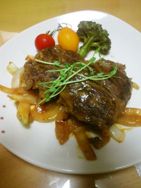 切り落としでふんわりステーキ♫