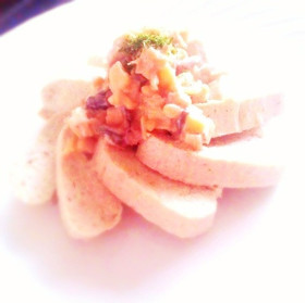 レンジで簡単ミートローフ＊きのこクリーム