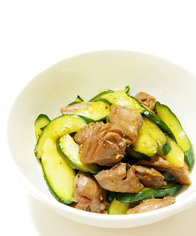 砂肝と胡瓜のピリ辛オイスター炒め