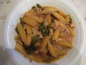 じゃがいもとひき肉のきんぴら風炒め煮