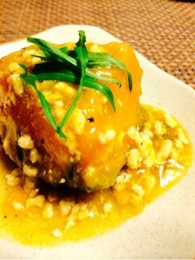 【20分】中華風♡カボチャ鶏そぼろ餡かけ