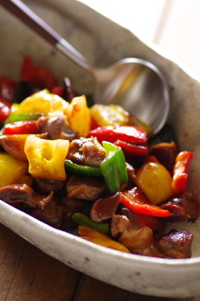 旨辛☆砂肝の甘辛ガーリック炒め