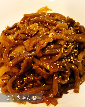 牛肉とこんにゃくの甘辛炒め