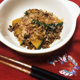 かぼちゃとひき肉のうま炒め 生姜風味