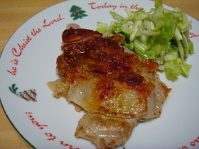 豚こま切れ肉でステーキ