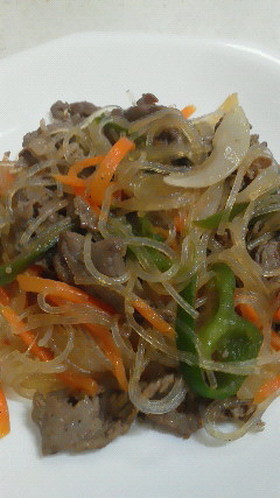 牛肉とはるさめの野菜炒め