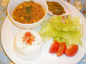 レンジで❀キーマカレーのランチプレート