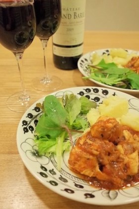 鶏胸肉のとろとろトマト煮込み