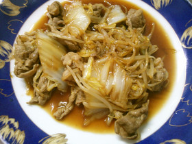 もやし 白菜 豚肉の オイスター炒め！