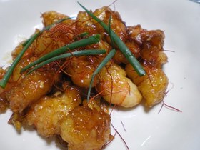 エビのてんぷら醤油炒め