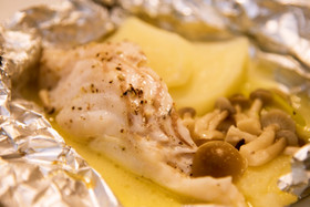 タラ（鱈）とジャガイモのホイール蒸し