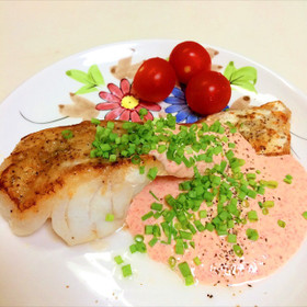 真鱈のムニエル たらこソース