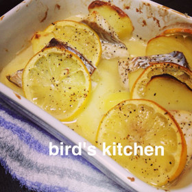 たらとレモンのオーブン焼き