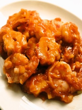 ☺ちくわぶでかさ増し♪簡単海老チリ炒め☺