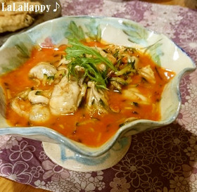 牡蠣とキュウリのコチュジャン和え♪