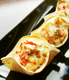 餃子カップでむきエビのかさ増し焼き☆節約