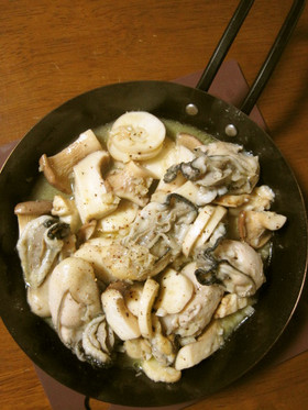 冷凍牡蠣のアヒージョソテー✿おつまみに