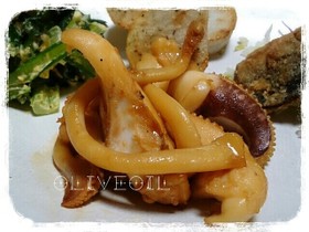 生姜風味のモンゴウイカの照り焼き