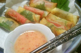 カニカマ大葉チーズ春巻き★チリマヨソース