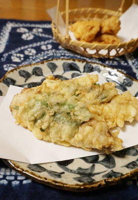 衣がサクサク☆鯵の大葉のせ天ぷら