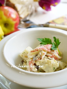 オリーブマヨのカニポテサラダ