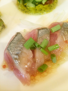 玉葱ドレッシングで秋刀魚のカルパッチョ♪