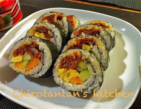 簡単旨い！豚こまコチュジャン炒めキンパ☆