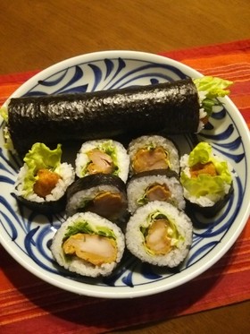 節分☆恵方巻！太巻き寿司♪鶏唐揚げ