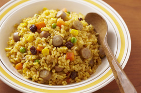 簡単ランチ☆野菜ジュースのヘルシーピラフ