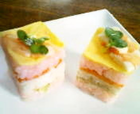 お祝い・パーティに♪ミニミニ簡単押し寿司