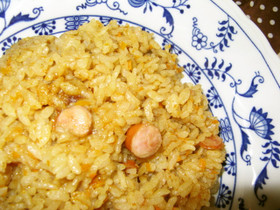 スロージューサー絞りかすdeカレーピラフ