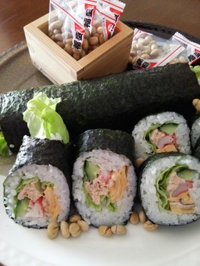 節分☆恵方巻き！簡単・太巻き！サラダ♪