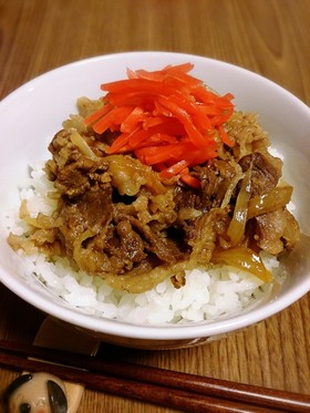 我が家の牛丼 ～ 甘辛醤油Ver.♪