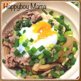 ◎簡単15分◎温玉のせ♪すき焼き風牛丼