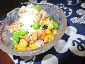 ベジミックスとパルメザンの納豆ご飯