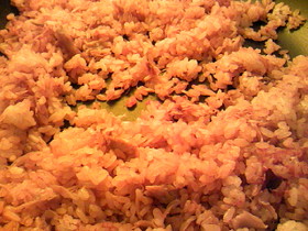 本格的：濃厚トマト味のチキンライス炒飯