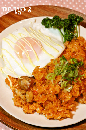 ジャンバラヤ風♪鶏キムチ炒飯