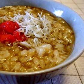 梅しらすのせ「ごはんですよ」でおかゆ♪